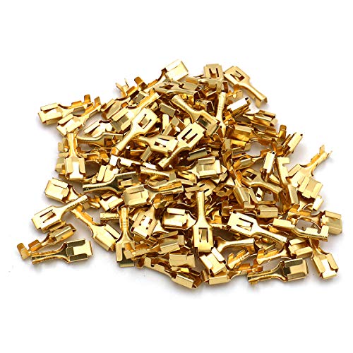 Baomain 43219-100978 1/4 Inch (6.3Mm) Female Spade Quick Splice Crimp Terminals Crimp Connector Non Insulated Pack Of 100 thumb #5