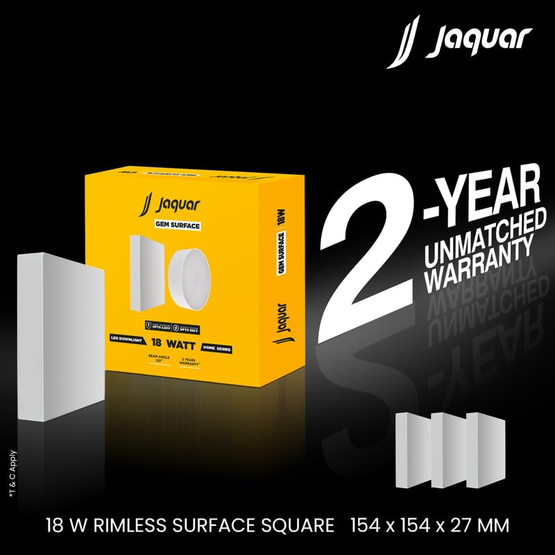 Image of Jaquar 18W Gem Trimless Square Surface Downlight Cool White Pack 2
