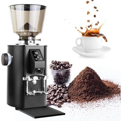 DDZJTPP Molinillo Cafe Electrico,Moledor De Cafe 350W,2800 RPM,Modo De Dosificación Dual,Panel De Control LED Y Tolva De 450 G,9 Ajustes De Molienda Gruesa/Fina,para Espresso Black