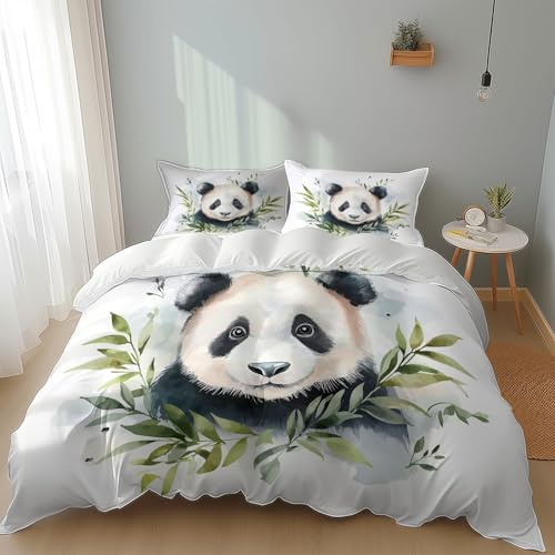Srigzcaly Bettwäsche Weiß 135 x 200 cm Tier Aquarell Panda Bettbezug,...