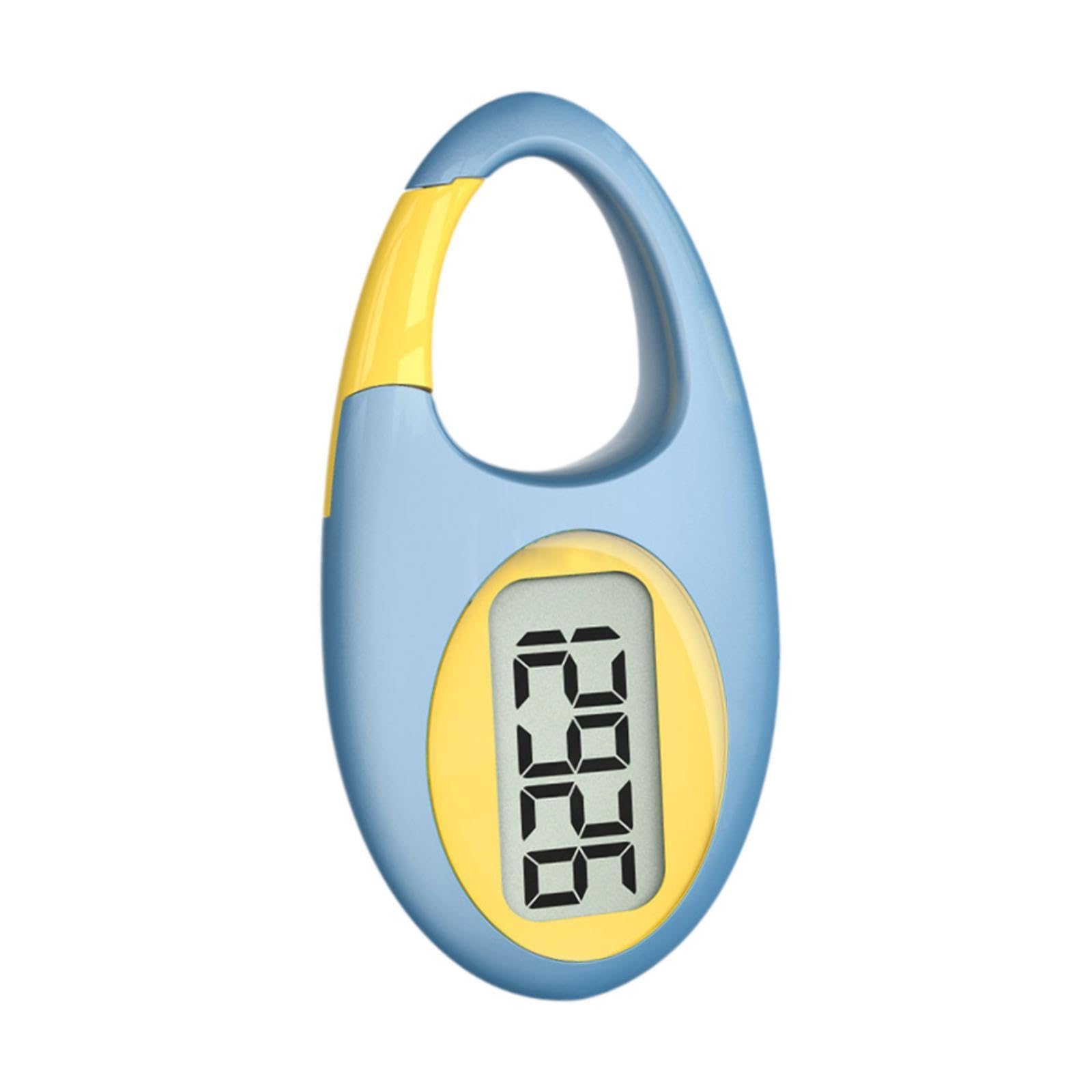 YIJU Walking 3D Pedometer with Clip Digital Display Daily Target Step Counter Fitness for Running Outdoor Climbing, Blue Yellow