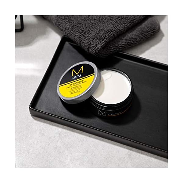 MITCH by Paul Mitchell Clean Cut Styling Cream for Men, Medium Hold, Semi-Matte Finish, For All Hair Types + Short to Medium Hair, 3 oz.