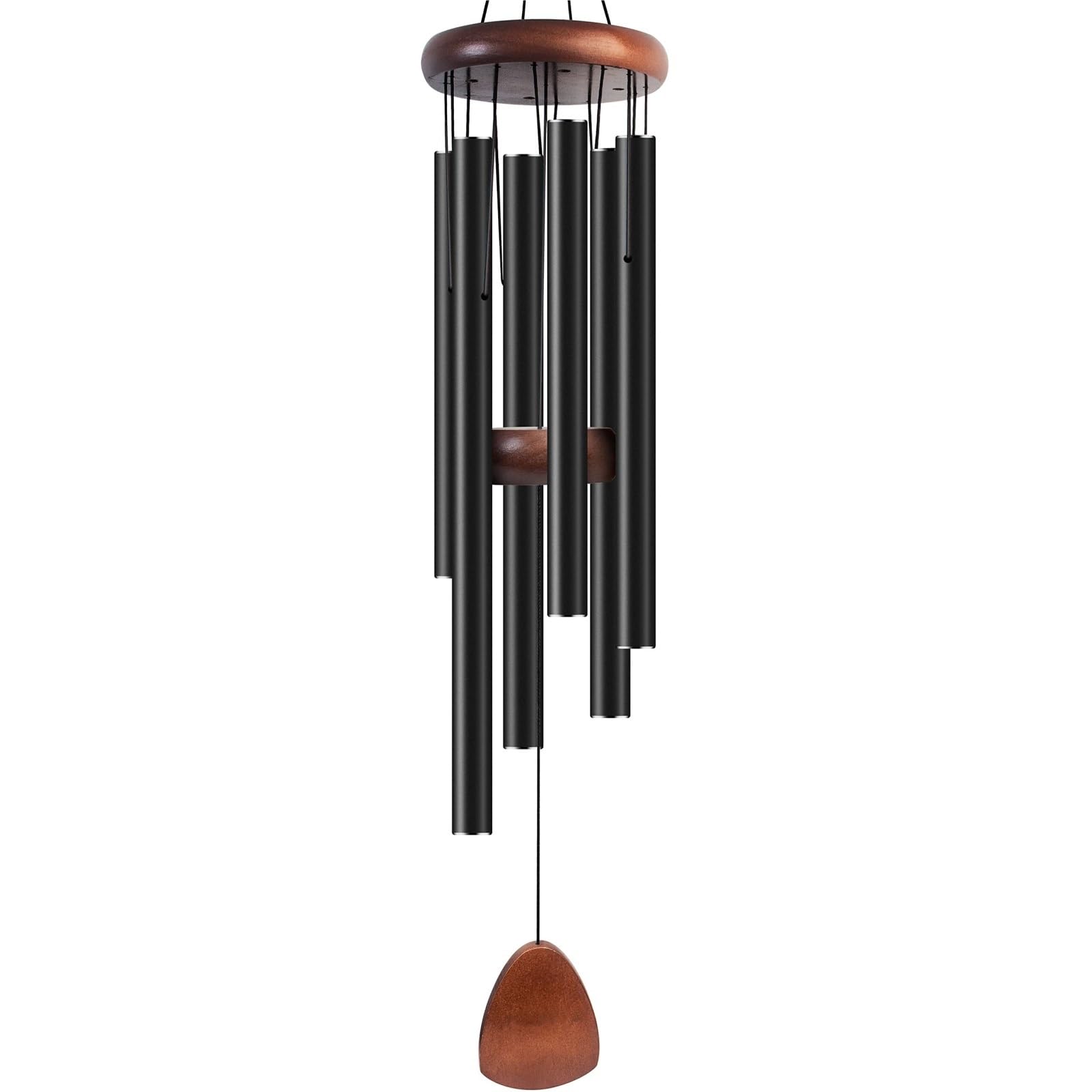 Wind chimes Suitable For Outdoor Garden Patio Decoration Classic Black Wind Chimes With Catcher(Black)