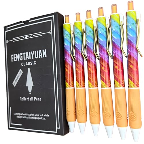 Bolígrafos Roller Gel Fengtaiyuan 0.7mm Negro x6 miniatura 1