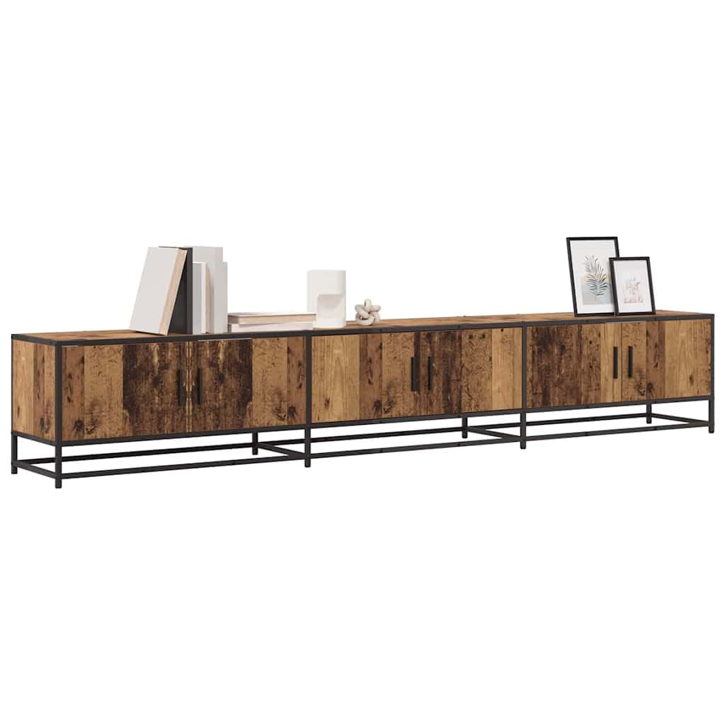 Meuble TV en Bois d'ingénierie 240 x 35 x 41 cm, Banc de Rangement avec étagères et tiroirs, Support Mural pour télévision, Console Moderne pour Salon séjour Chambre