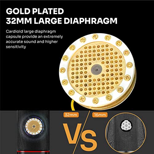 Proar Xlr Microphone Cardioid Condenser Microphone Xlr With 32Mm Large Diaphragm For Computer Pc Metal Professional Studio Microphone For Recording Podcasting Streaming Gaming Asmr Voice Over Vocals #TOP1