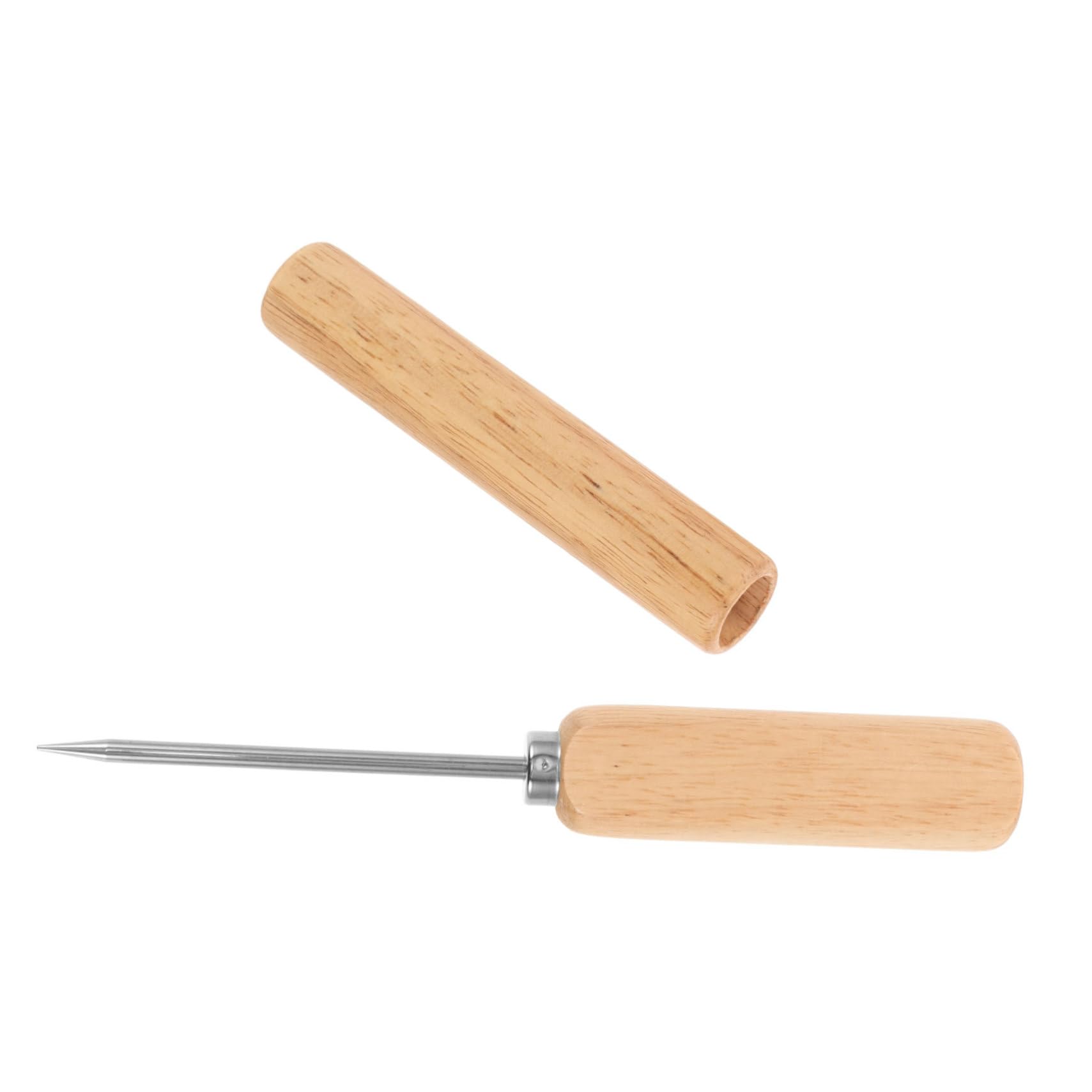 Cabilock Wood Handle Stainless Steel Ice Crusher Tool for Bartending Manual Ice Picks for Home Bars and Parties