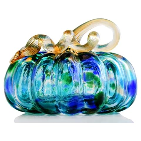 5.5in Large Hand Blown Art Glass Pumpkin Figurine Collectibles for Fall Harvest,Halloween,Thanksgiving Decorating Cover