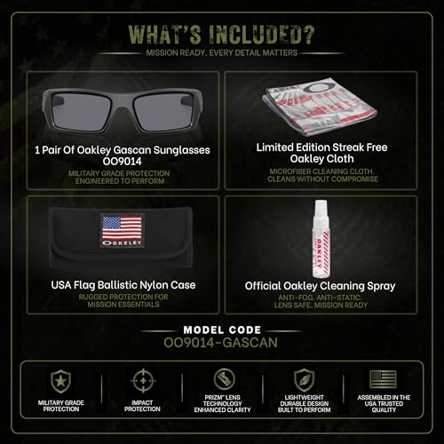 Image of Oakley Standard Issue SI GASCAN USA FLAG Collection Military Grade Sunglasses With Official Eyewear Kit