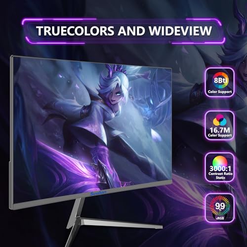 Sealan 24 Inch Curved Monitor 16:9 Aspect Ratio 75HZ FHD LED Display 99% sRGB - Thin Bezel Design - Eye-Care Technology - HDMI VGA Connectivity - Image 3