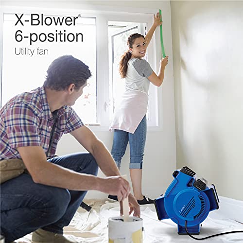 Lasko U12104 High Velocity Pro Pivoting Utility Fan, Black & High Velocity X-Blower Air Mover Utility 3-Speed 6-Position Fan With Electronic Controls, 11X9X12, Blue #TOP5