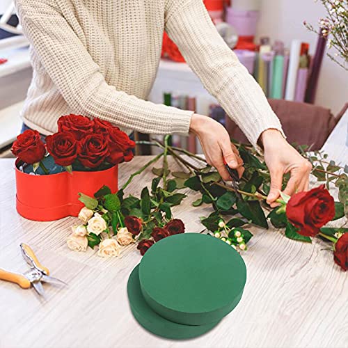 Ccinee Round Floral Foam Blocks,8" Large Wet Foam Bricks For Wedding Flower Arrangement Supply,Pack Of 4 #TOP4
