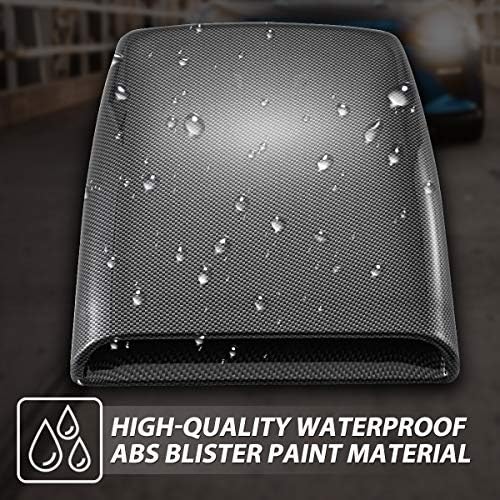 KATUR Universal Car Decorative Air Flow Intake Hood Scoop Vent Turbo Bonnet Cover Carbon Friber