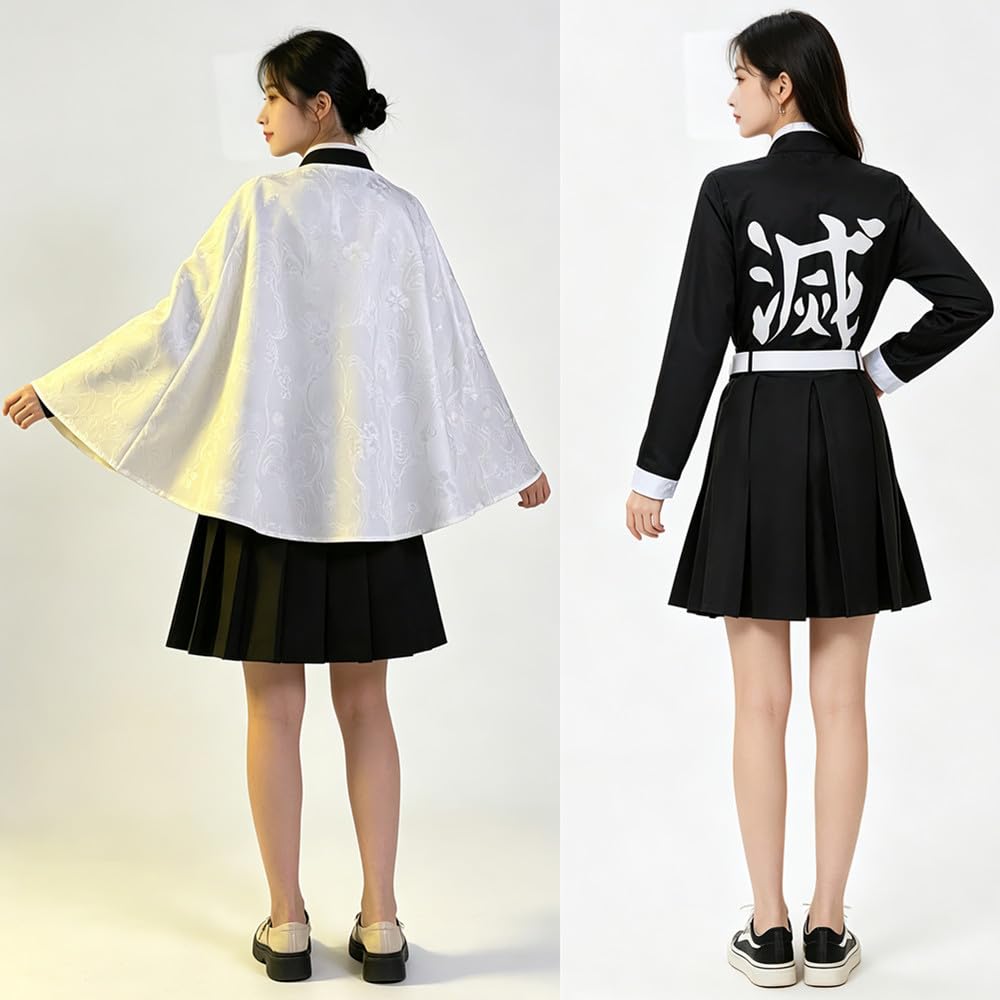 Disfraz de anime para mujer, talla de EE. UU., capa blanca, traje de fiesta