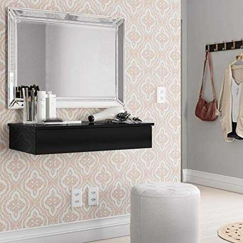 Penteadeira Suspensa Camarim - Branco - Rpm Móveis (Preto)