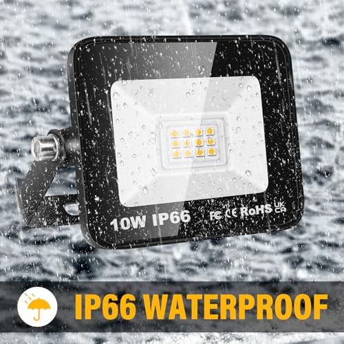RIGIDON 2 Pcs Outdoor Flood LED Work Light, 10W 1000 Lumens Floodlight - Image 4