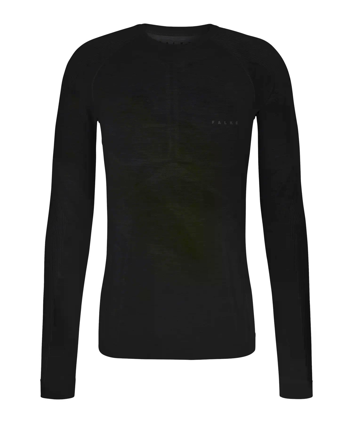FALKE Mężczyźni Warstwa podstawowa (góra) Wool-Tech Light M L/s Sh wełna materiał funkcjonalny regulujące klimat 1 Sztuka, Czarny Black 3000, M