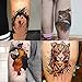Oottati 12 Sheets Large Temporary Tattoos - 21x15cm Flower Arm Watercolor Hand Paint Fox Wolf Tiger Tai Chi Giraffe Deer Dream Catcher Owl Macaw Parrot For Men and Women