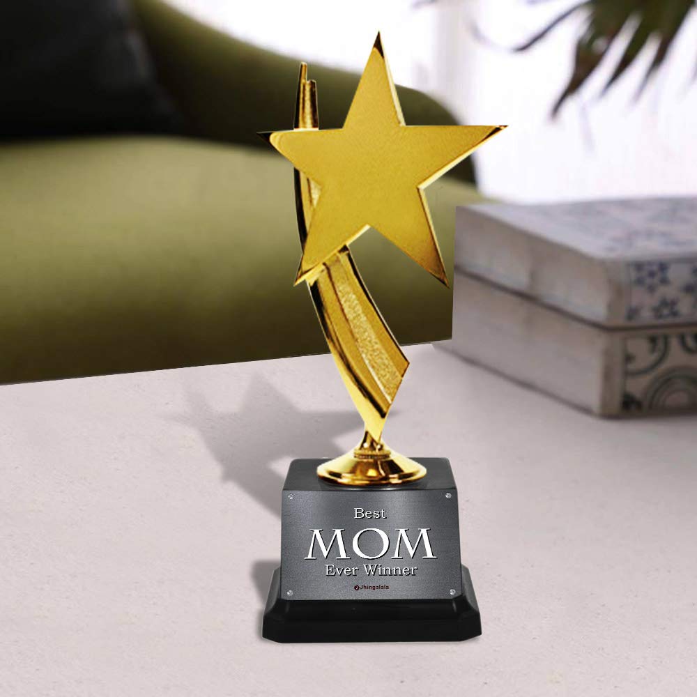 Jhingalala Best Mom Ever Printed Golden Alloy Award Trophy for Mom | Gift for Mother, Gift for Mom, Birthday Gift for Mom, Trophy for Best Mom, Gift for Mothers Day (9 x 6 x 21 cm) (B091CWSSG8) Amazon Price History, Amazon Price Tracker