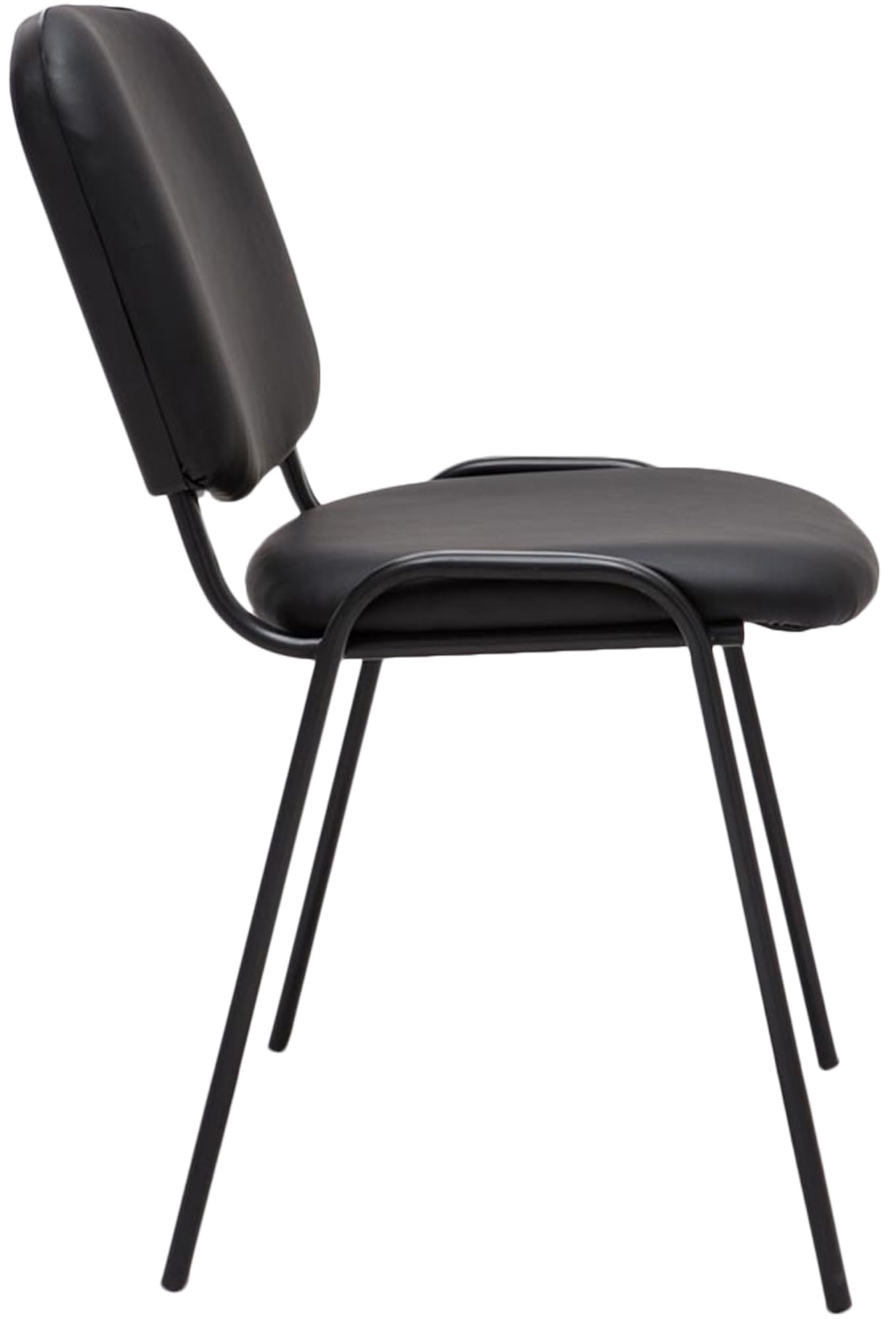 CLP Silla de Visitas Ken en Cuero Sintético I Silla de Conferencias Apilable I Silla de Reuniones Capacidad máx. 120 kg I Color:, Color:Negro