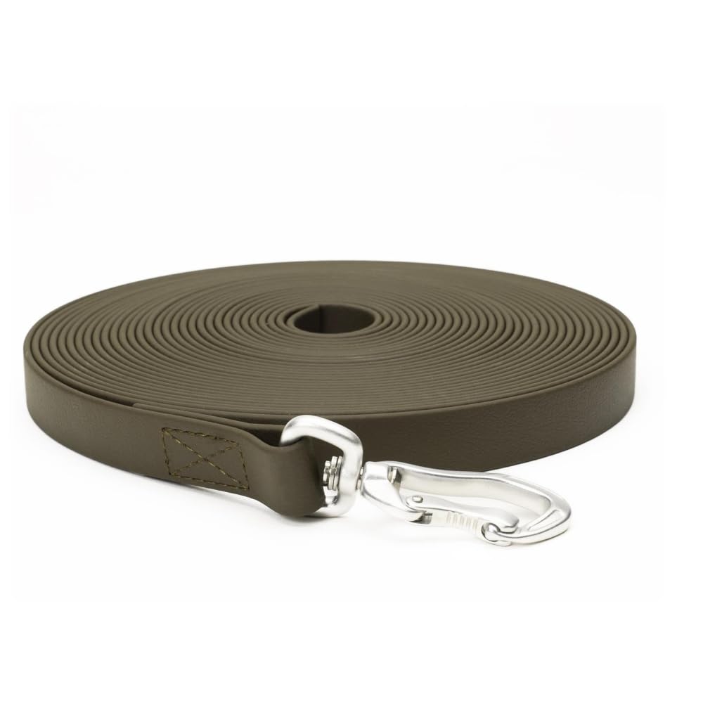 Mystique® Biothane Schleppleine Robust Khaki 19mm 10m ohne Handschlaufe