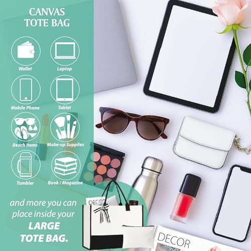 Bolso tote grande de lona estética para profesora miniatura 6