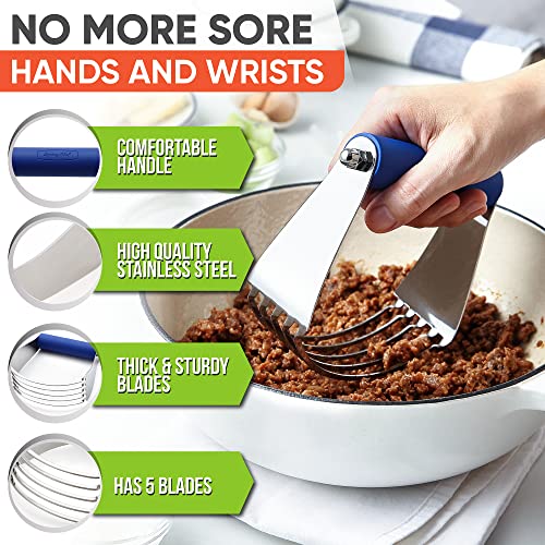 Image of Spring Chef Large Dough Blender For Baking - Pro Pastry Blender - Sapphire