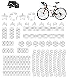 【Formas y tamaños prácticos】 Este juego de adhesivos reflectores de 42 piezas ofrece una variedad de tamaños, con diferentes formas, los adhesivos para bicicletas también atraen la atención de moda y ofrecen una alternativa elegante para los reflectores en las bicicletas.