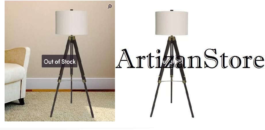 ArtizanStore Dalke Classic Structured 60" Tripod Floor Lamp for Living Room Home and Office Decoration