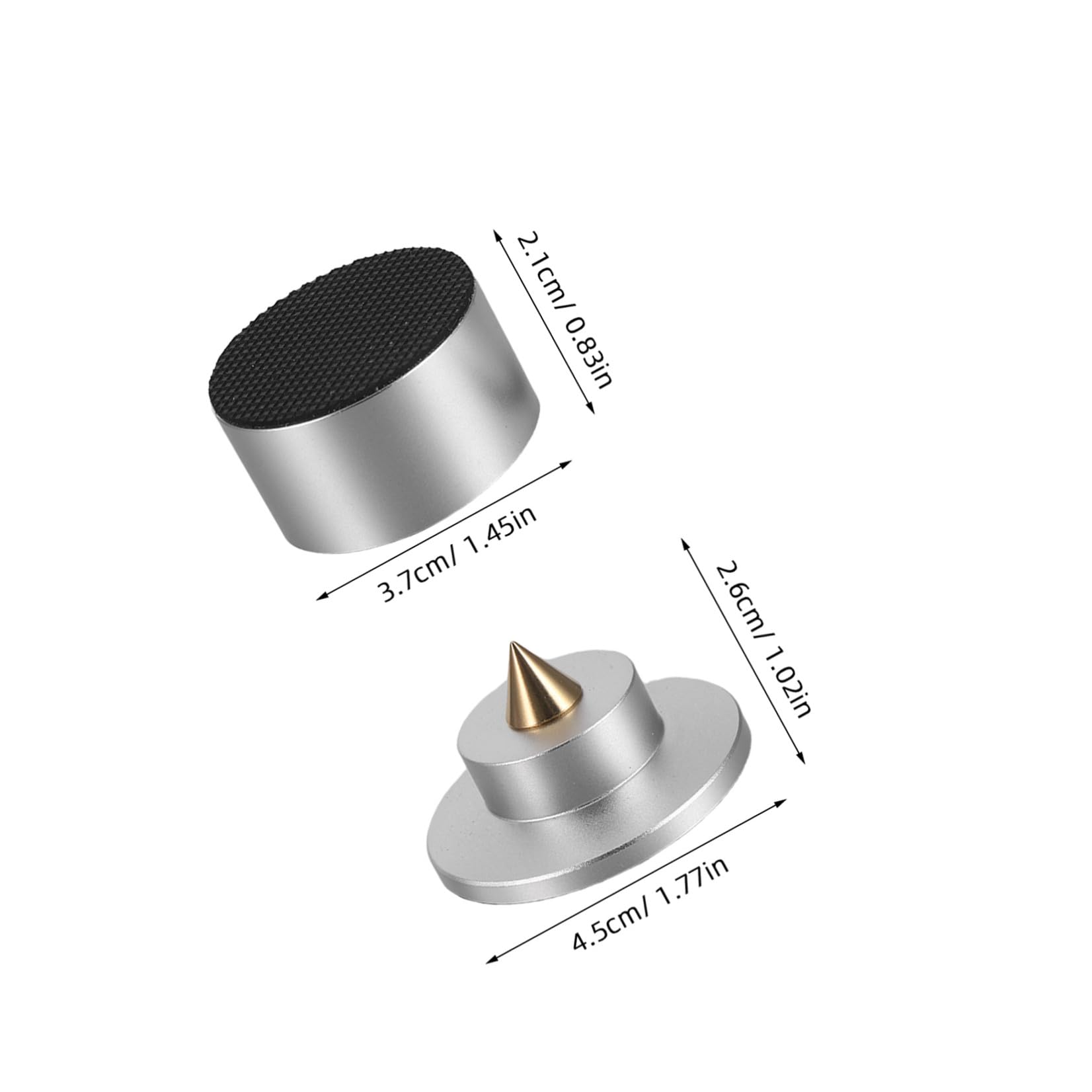 Artibetter Piedini di Isolamento Audio in Lega di Alluminio e Gomma 4 Pezzi per Altoparlanti Smorzamento Vibrazioni e Chiarezza Sonora Migliorata, per Giradischi e Ambienti Living