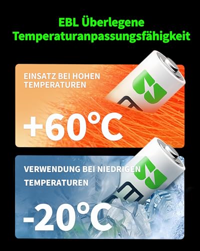 EBL AAA Akku 1100mAh 8 Stück - wiederaufladbare Batterien AAA, Typ NI-MH Batterien, geringe Selbstentladung mit Akkubox, AAA Akkubatterien 6