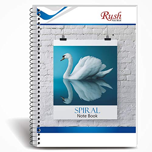 Image of Rush Rough A4 Spiral Notebook 500 Pages | Single Line Ruled | 500 Pages Notebook Ruled | Pack of 1 | Spiral Register (500 Pages, Single Line Ruled)