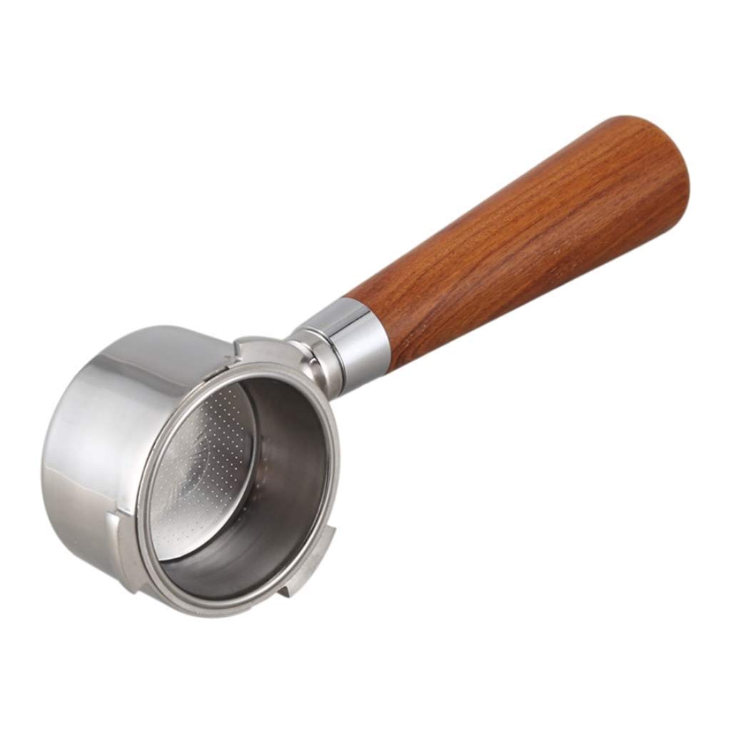 Bodenloser Siebträger Kaffee Filterkorb für 51mm Kaffeemaschine Kaffeezubehör (Braun)