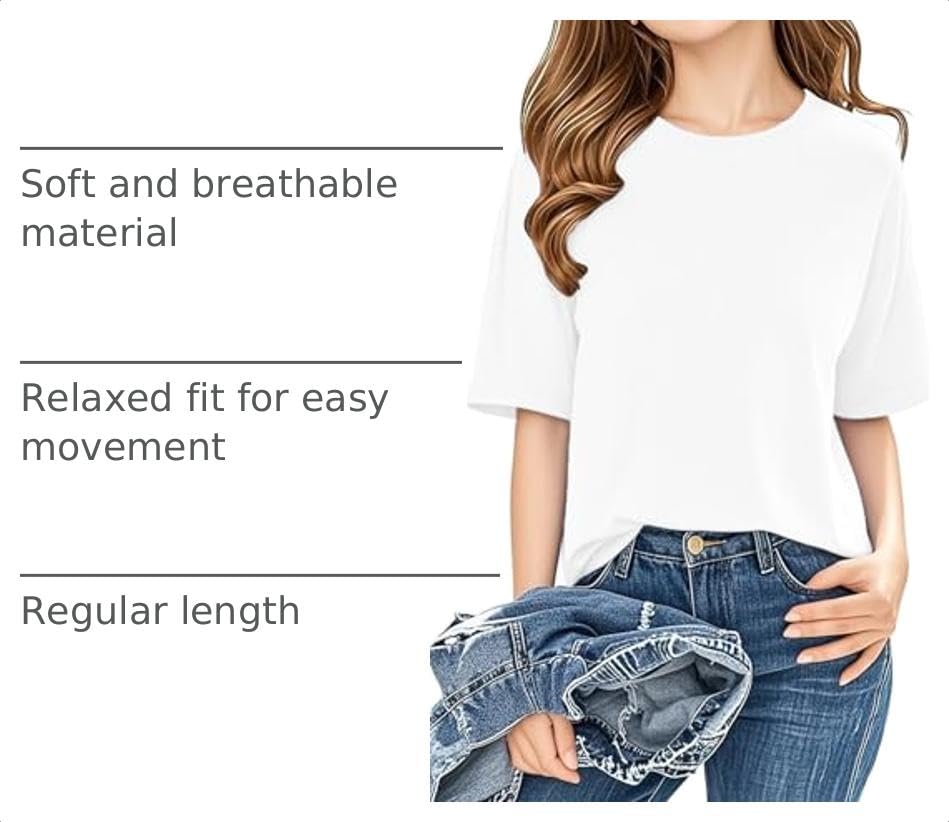 Image of Girls Short Sleeve T Shirts Kids Summer Crewneck Tops Basic Tees 5-14 Years