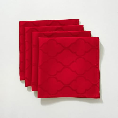 Miniatura 9 de Servilletas de tela jacquard de 20 x 20 pulgadas, patrón de flores, 4 piezas, sólidas, lavables, cómodas para restaurantes, cenas familiares, bodas,