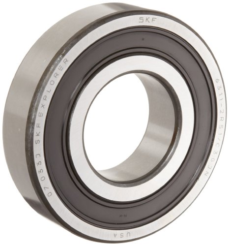 SKF 6300 2RSJEM Medium Series Deep Groove Ball Bearing, Deep Groove Design, ABEC 1 Precision, Double Sealed, Contact, Steel Cage, C3 Clearance, 10mm Bore, 35mm OD, 11mm Width, 764lbf Static Load Capacity, 1810lbf Dynamic Load Capacity