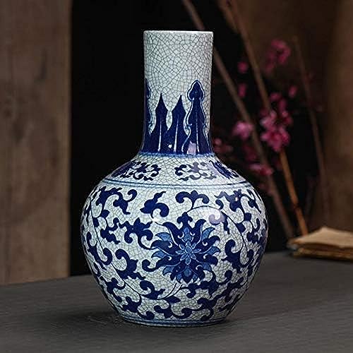La Mejor comparativa de Jarrones chinos antiguos Top diez. 37 Jarrón de cerámica de porcelana azul y blanca florero creativo de cerámica antiguo azul y blanco, jarrones de porcelana azul y blanco, decoración de sala de estar china,...