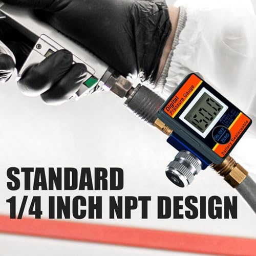 LE LEMATEC Digital Air Pressure Regulator with LED Display Gauge, ¼ NPT Valve for Air Compressor, Tire Inflation, HVLP Spray Paint Gun, & Professional Air Tools, Compact & Heavy-Duty. DAR01B