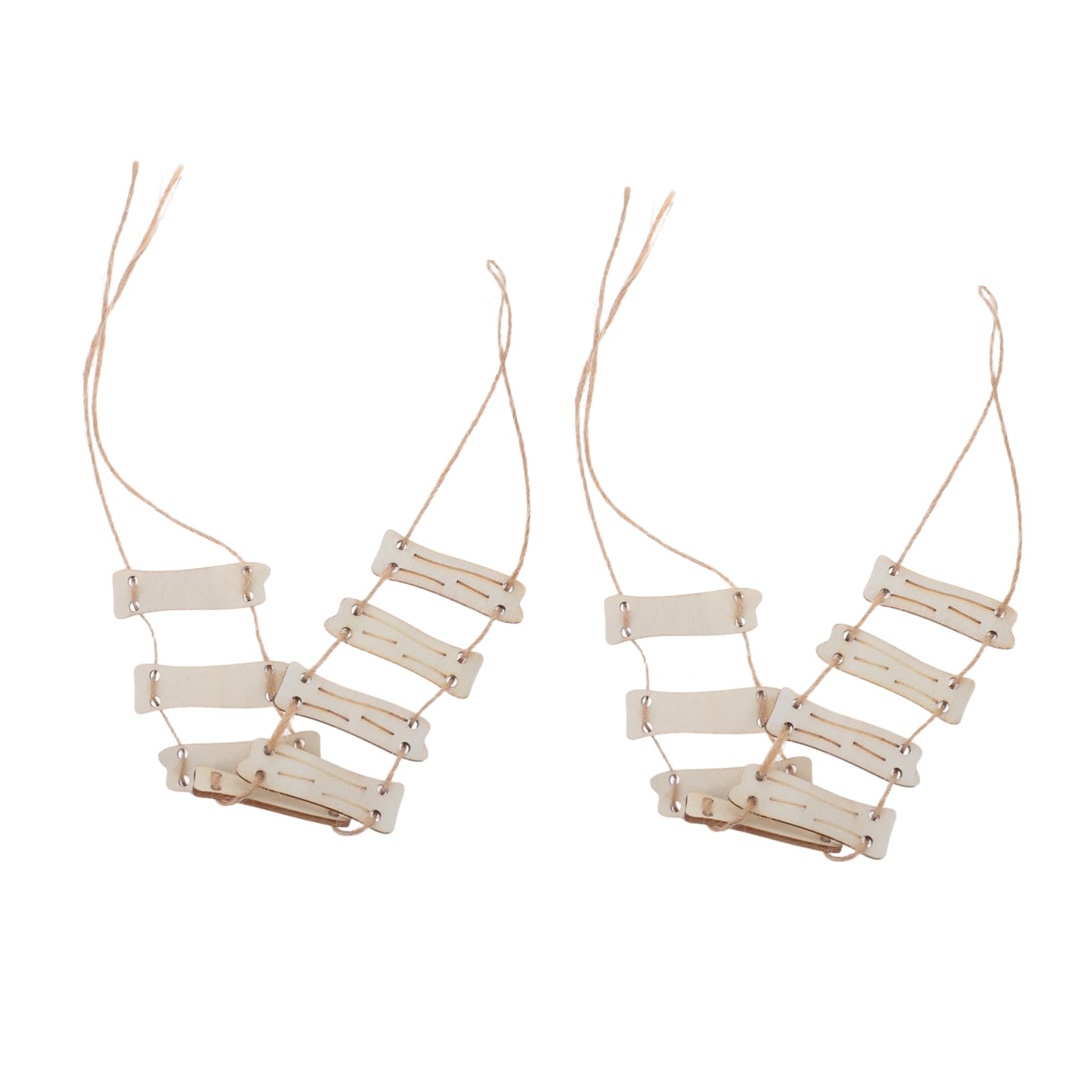 Toddmomy 1 Set Miniature Wooden Rope Ladder, Fairy Garden Mini Rope Ladder for DIY Dollhouses Yard Crafts