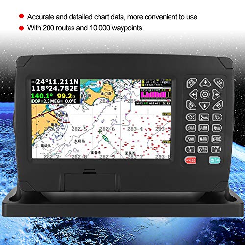 Marine GPS Navigation for Boat, Boat GPS Navigation, Multifunction XF-607 7 inch Color Display Marine Navigator 200 Routes and 10,000 Waypoints, GPS Navigation Locator with Chart