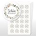 WEDDNG 96 Sticker Hochzeit Boho, Aufkleber Rund 4cm Durchmesser, Hochzeit Gastgeschenk Give Aways (Blumen2/Schön, DASS Du da bist)