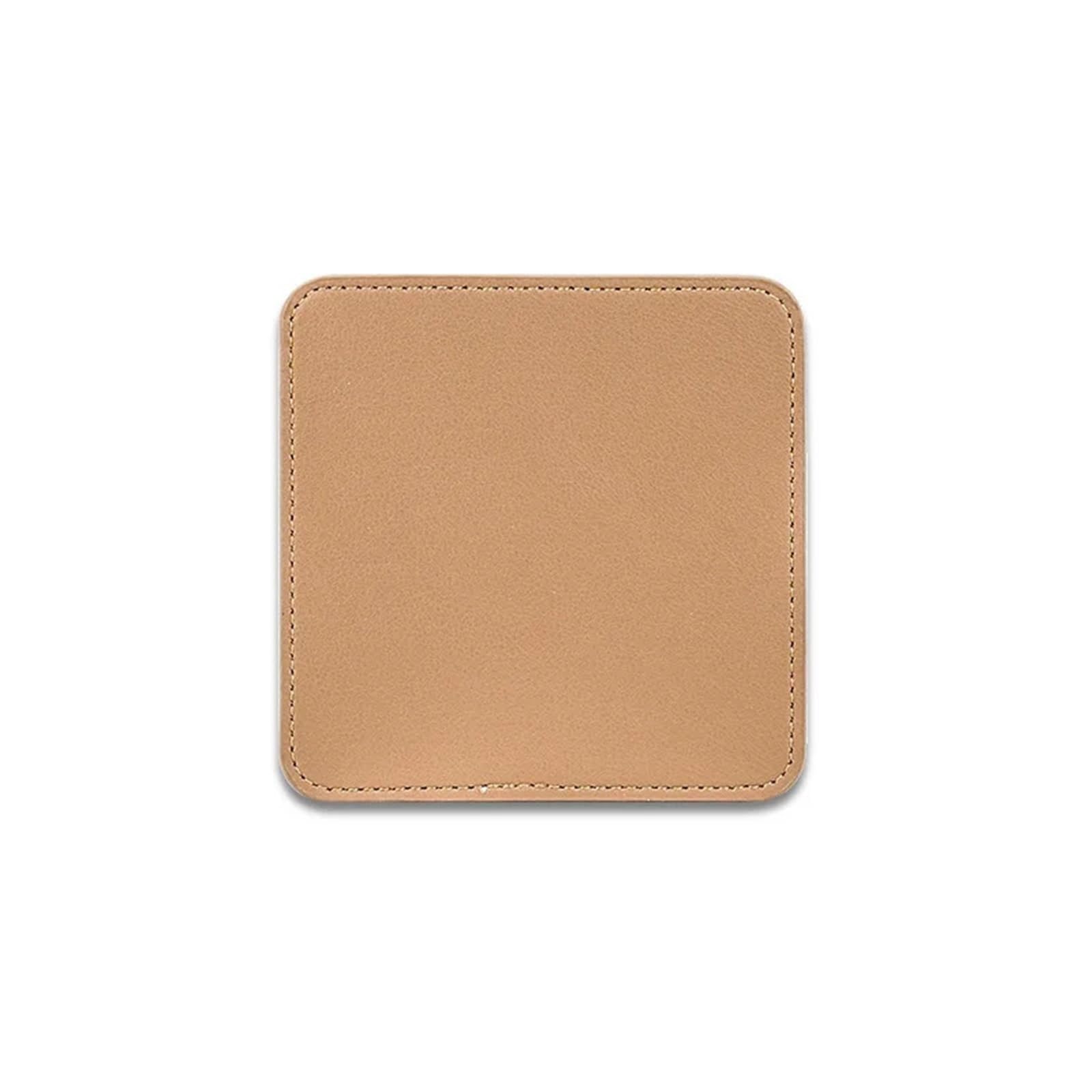 Insulated Coasters 12pcs Coaster Faux Leather Coasters for Home Decor Round Cup Pads Tea and Water Cups Coffee Mats Dish Drying Placemat for Home Decor Dining Table(Khaki-B)