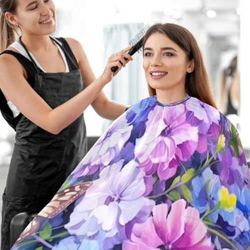 Capa para cortar cabello impermeable profesional MAOBLYR con cierre ajustable de broche para peluquería y estilismo miniatura 7