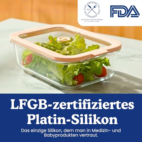 Ziruma Non-Toxic 355ml Glass Food Storage Containers with Lids - Overnight Oats, Plastic Free Meal Prep, Reusable, Airtight, Microwave and Freezer Safe, 4 Pack - Image 5