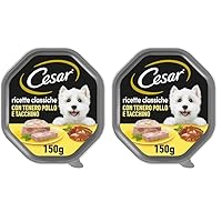Cesar Ricette Classiche Cibo per Cane con tenero Pollo e Tacchino 150 g