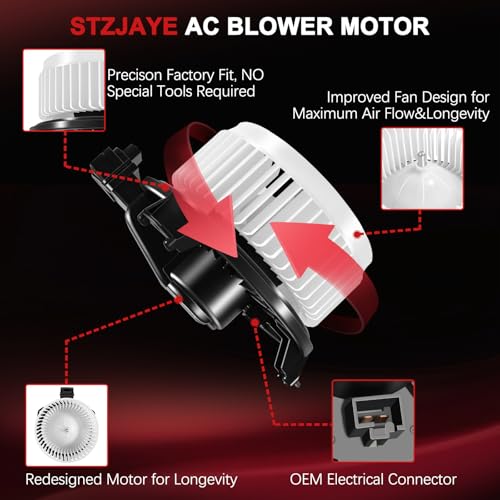 Image of 700194 AC HVAC Heater Blower Motor Fan Front Compatible with Honda for Civic 2006-2011, for Jeep for Wrangler 2007-2010 75821, 79310SNAA01, 79310-SNA-A01, PM9177