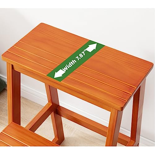 Silla de madera de 3 peldaños con escalón y almacenamiento multifuncional 4