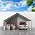 FLOUREE 20x20 FT Heavy Duty Metal Carport with Sidewalls, Enclosed 2 Car Carport Canopy, Vertical Roof Metal Car Port for Snow, Rain & Sun, for Trucks, Boats and Outdoor Storage