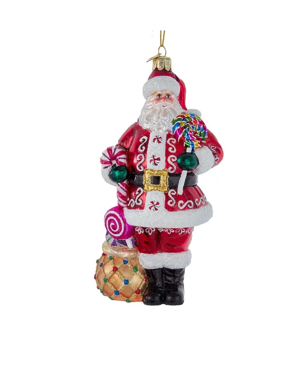 Père Noël avec bonbons Bellisimo figurine verre décoration Noël