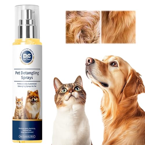 Fellsprays für Hunde | Pet Detangling Spray für Hunde | Anti-Filz für Hunde | Entfilzungsspray 80 ml | Effektiv Knoten auflösen, glattes & glänzendes Fell, natürliche Pflege, einfache Anwendung